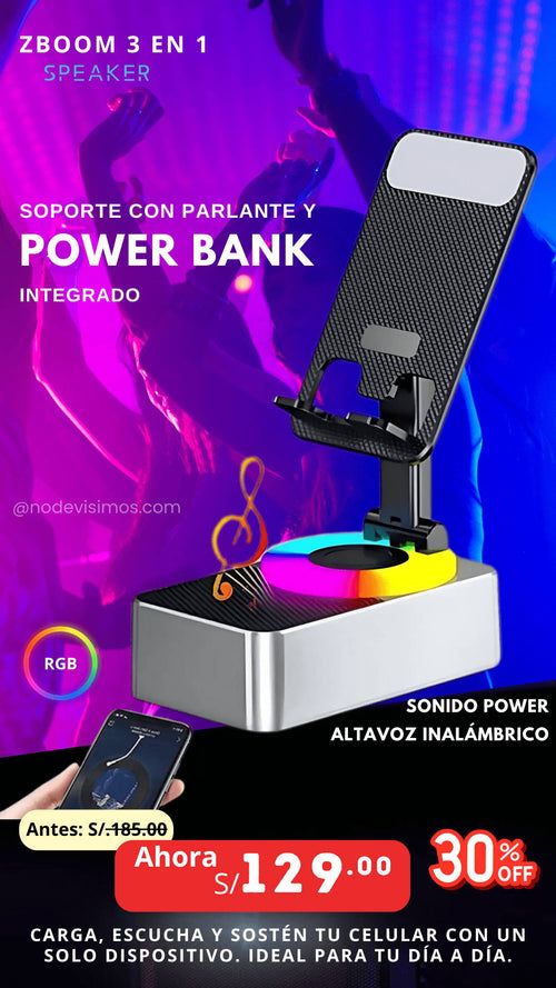 Soporte con Parlante POWER BANK